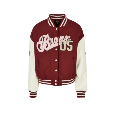 Abbildung von FUBU CITY Varsity Bomberjacke, Damen, Größe: Large, Red