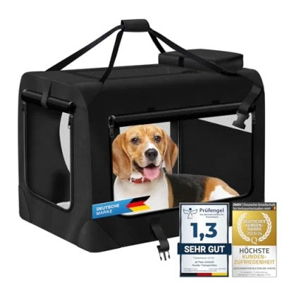 Abbildung von Hunde Transportbox Tier Hundebox Transporttasche faltbar Hundetasche Haustier Transport Atmungsaktiv &amp; Wasserabweisend für Katzen (L 70x52x52 cm)