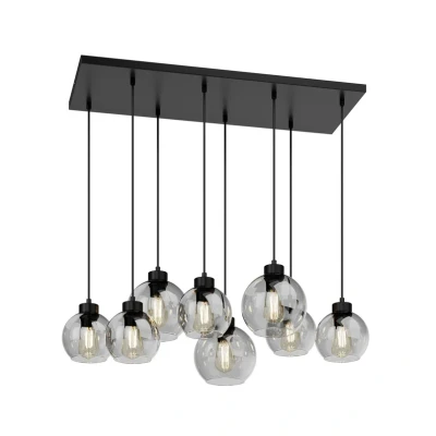 Abbildung von Hängeleuchte Cubus, 95 cm lang, 8 flammig, rauchgrau, Glas