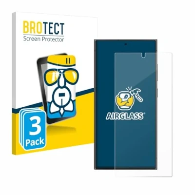 Abbildung von BROTECT Schutzglas für Samsung Galaxy S24 Ultra (case friendly) (3 Stück) Schutzfolie Panzer Folie Glas [Extrem Kratzfest 9H, Anti Fingerprint,