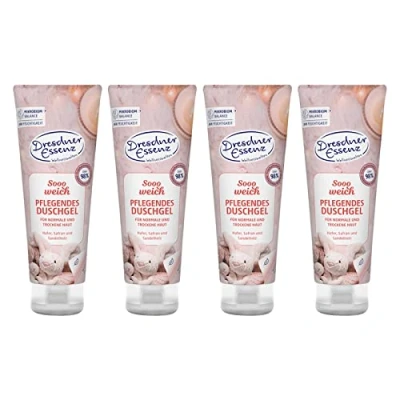 Abbildung von 4er Pack Dresdner Essenz Duschgel&quot;Sooo weich&quot; 4 x 75 ml Duschbad vegan