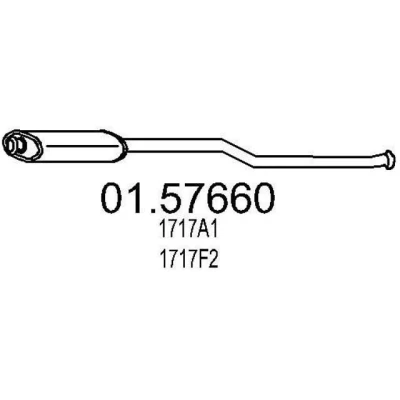 Abbildung von MTS 01.57660 Mittelschalldämpfer 1400 CITROËN: Xsara Kombi, Schrägheck, Coupe, PEUGEOT: 306 Cabrio