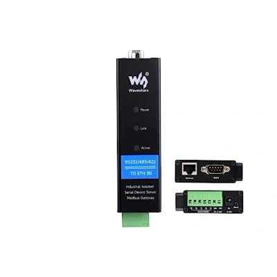 Abbildung von RS232/485/422 Serieller Server Industrieller Isolierter zu RJ45 Ethernet Konverter, TCP/IP Seriell Modbus Gateway MQTT Multi Funktionen, Schienenmontage Unterstützung
