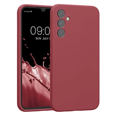 Abbildung von kwmobile Handyhülle kompatibel mit Samsung Galaxy A34 5G Hülle gummierte Handy Case aus Silikon in Dark Rose