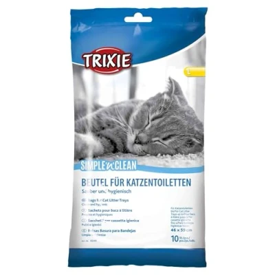 Abbildung von TRIXIE Simple&#039;n&#039;Clean Beutel für Katzentoiletten 10 Stück schnelle und einfache Reinigung von Größe L 46 x 59 cm 4044
