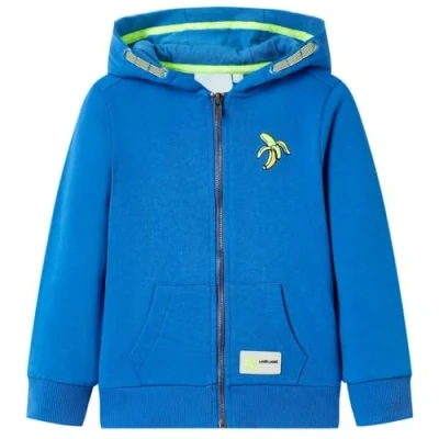 Abbildung von vidaXL Kinder Kapuzenpullover mit Reißverschluss Sweatjacke Kapuzenjacke Blau 116