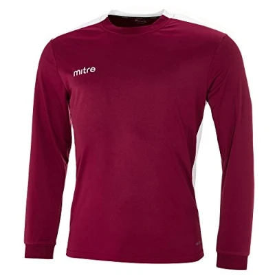 Abbildung von Mitre Herren Charge Langärmliges Fußball Shirt Match Day, Kastanie/Weiß, XXL 50&quot; 52&quot; Inch