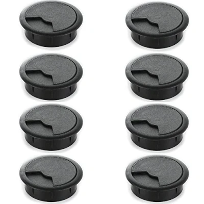 Abbildung von sossai® Kabeldurchführung KDM2 (8 Stück) Kabeldurchlass/Schreibtischkanal für Schreibtische, Büro &amp; Arbeitsplatten Farbe: Schwarz Durchmesser: 60 mm Material: Kunststoff