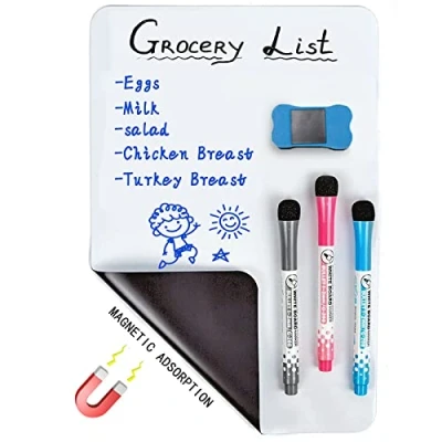 Abbildung von Magnetafel Kühlschrank,Trocken Abwischbar Whiteboard A4 Blatt für Kühlschrank,Planertafel oder To Do Listen Whiteboard,1 Magnetisches mit 3 Markers (12x 8 Zoll)
