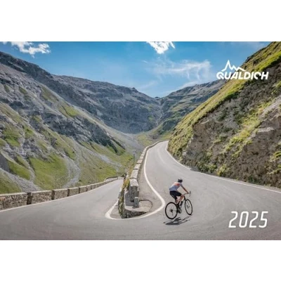Abbildung von quäldich.de Rennrad Kalender 2025 Format DIN A2: Mit 13 Bildern und 12 Touren durch das Radsport Jahr