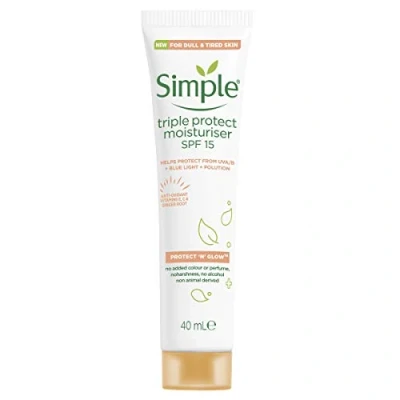 Abbildung von Simple Protect &#039;N&#039; Glow LSF 30 For Glowing Skin Triple Protection Moisturizer Non Chalky Vitamin C Gesichtscreme, 40 ml