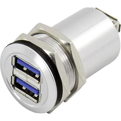 Abbildung von TRU COMPONENTS USB 14 BK A Doppeleinbaubuchse 3.0 Inhalt: 1 St.