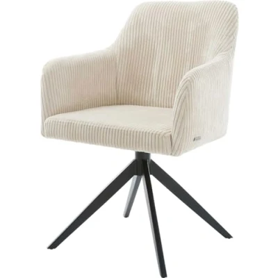 Abbildung von Drehstuhl Greg Flex Cord Beige Kreuzgestell breit Schwarz 360 drehbar