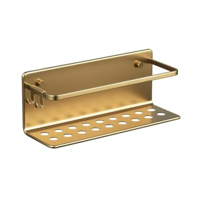 Abbildung von TATAY Rechteckiger Korb Model Serenity, Aluminium, Farbe Gold. Mabe 12 x 30 10 cm