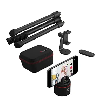 Abbildung von Pivo Classic, Auto Kamera Stativ 360 Grad für Content erstellen, Automatische Handyhalterung, Intelligente Aufnahme, Gesichtstracker mit Fernbedienung, Smart Mount, Transportetui und