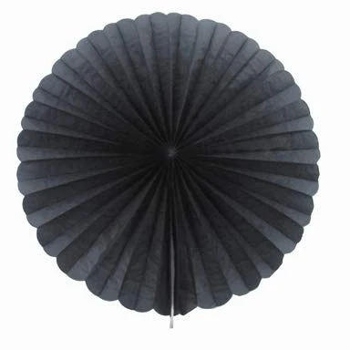 Abbildung von Creativery 1 Papierfächer 35cm (schwarz 030) / Deko Papier Fächer Rosetten Blumen Raumdeko Papierrosetten Hängedeko