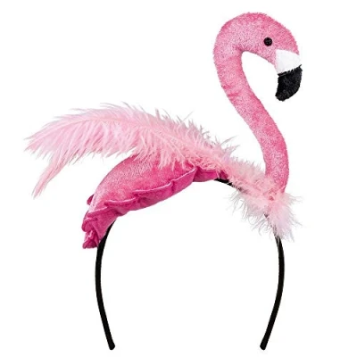 Abbildung von Boland 52565 Haarreif Flamingo, Kopfschmuck, Plüsch, Tiara, Kostüm, Verkleidung, Mottoparty, Karneval, Rosa