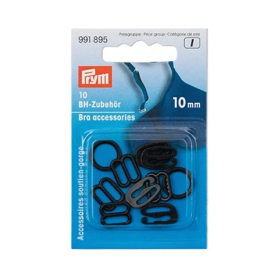 Abbildung von Prym 991.895 Bra Accessories, Kunststoff, schwarz weiß, 10mm, KST, schwarz, 10 Stück&#039;