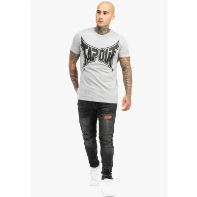 Abbildung von Tapout Normale Passform LOGO Tshirt print, Herren, Größe: Medium, Marl grey black