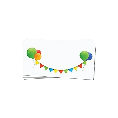 Abbildung von PRESENTOU Briefpapier beidseitig bedruckt 120 Gramm Papier Motivpapier Urkundenpapier Urkunde Speisekarte Liebesbrief (Luftballons, 50 Umschläge)