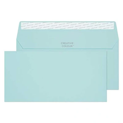 Abbildung von Blake Creative Colour 25218 Farbige Briefumschläge Haftklebung Baumwoll Blau DL+ 114 x 229 mm 120 g/m² 25 Stück