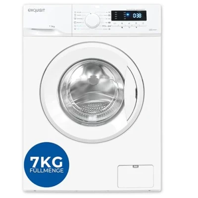Abbildung von exquisit Waschmaschine WA57014 020A, 1400 U/min, vollelektronische 7kg mit Umdrehungen