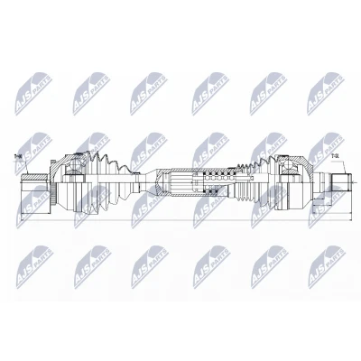 Abbildung von NTY NPW VV 061 Antriebswelle Vorderachse links 556 Automatikgetriebe VOLVO: XC60 I
