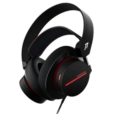 Abbildung von 1More H1007 Spearhead Gaming Headset Over Ear mit Kabel (7.1 Surround Sound, 54 mm Treiber, Dual Mikrofon) für PC, Xbox, PS4, Mobilgeräte Schwarz