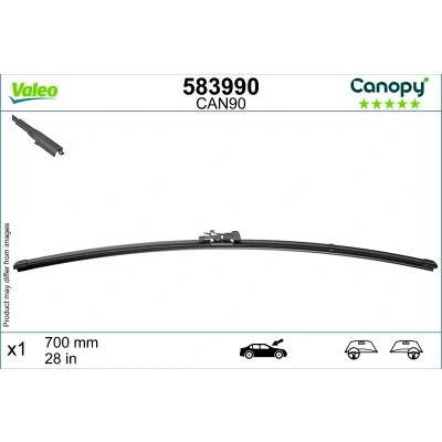 Abbildung von Scheibenwischer Valeo Canopy 583990 700mm Flachbalkenwischblatt, Wischgummi aus &gt;80 % nachhaltigen Materialien OPEL: Zafira B, MERCEDES BENZ: Viano
