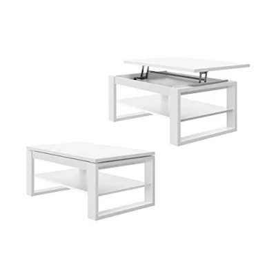Abbildung von All4All Couchtisch Nico Kaffeetisch Wohnzimmertisch Laptoptisch Sofatisch ausziehbar ausklappbar 100x60cm 05 Weiß