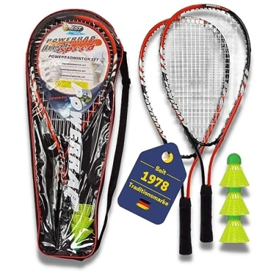 Abbildung von Best Sporting Badmintonschläger Powerbadminton Set, 2 Badmintonschläger, 3 Bälle, inklusive Tragetasche