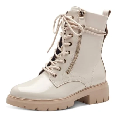 Abbildung von Tamaris Plateaustiefelette, Damen, Größe: 39, Creme patent Schuhe