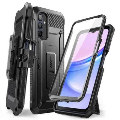 Abbildung von SupCase Outdoor Hülle für Samsung Galaxy A16 Handyhülle Bumper Case 360 Grad Stoßfest Schutzhülle Cover [Unicorn Beetle Pro] mit Displayschutz, Ständer und Gürtelclip 2024 Ausgabe (Schwarz)