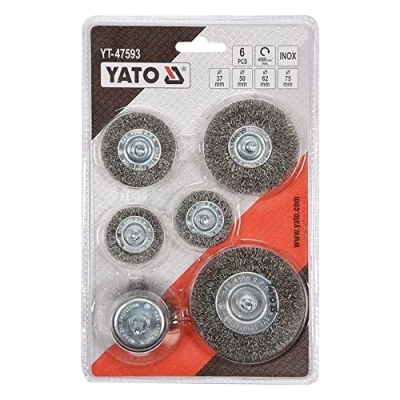 Abbildung von YATO YT 47593 Bürstenscheibe, Bohrmaschine 4500 37(x2), 50, 62 (x2), 75