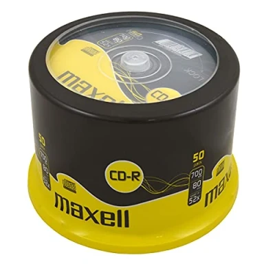 Abbildung von maxell CD R 80 Minuten, 700 MB, 52x, 50er Spindel, Sie erhalten 1 Packung, Packungsinhalt: 50 er Spindel