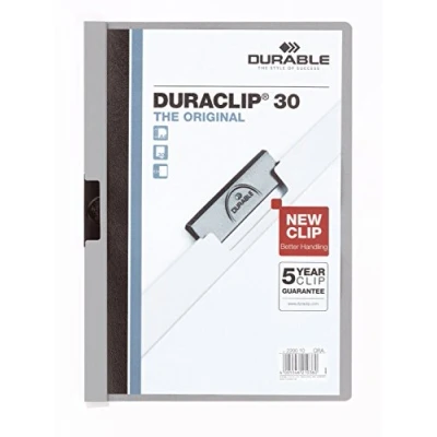 Abbildung von DURABLE 220010 Hunke &amp; Jochheim Klemm Mappe DURACLIP Original 30, Hartfolie, bis 30,Blatt, transparent/grau, 1 Stück