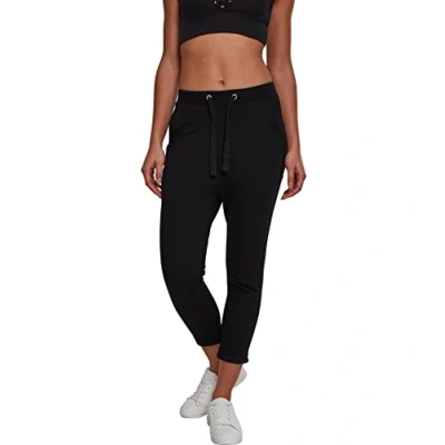Abbildung von Urban Classics Ladies OPEN EDGE Terry TURN UP Pants Jogginghose, Damen, Größe: 5XL, Black