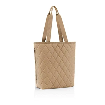 Abbildung von reisenthel classic shopper M rhombus ginger Geräumige Shopping Bag und edle Handtasche in einem Aus wasserabweisendem Material