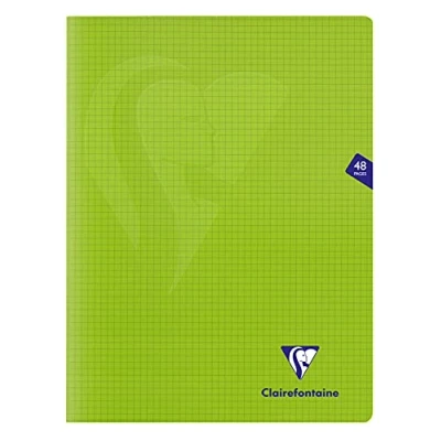 Abbildung von Clairefontaine 353312C Packung mit 10 Heften Mimesys, DIN A4+, 24x32 cm, 24 Blatt 90g, kariert 5/5, Einband aus Polypropylen, Grün, 1 Pack