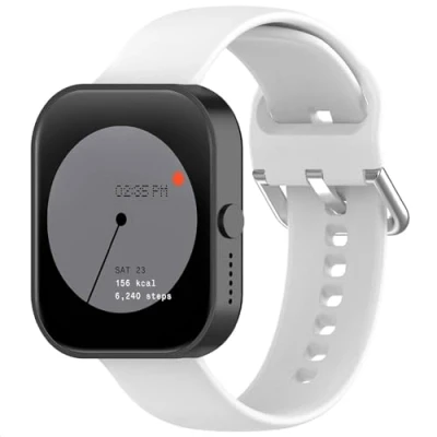 Abbildung von GIOPUEY Armband Kompatibel mit CMF by Nothing Watch Pro, Weiches Silikon [Verschleißfest] [Atmungsaktiv] Ersatzarmband White