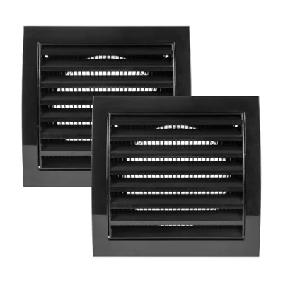 Abbildung von Vent Systems 10,2 cm (4 Zoll) schwarze 2 Stück Lüftungsschlitz Abdeckung für Trockner Lüftungsschlitze und Badezimmer Abluftöffnungen, Lüftungsschlitzabdeckung Auspuff, Zuluftregistergitter