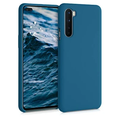 Abbildung von kwmobile Hülle kompatibel mit OnePlus Nord Silikon Handy Case Handyhülle weiche Oberfläche kabelloses Laden Petrol matt