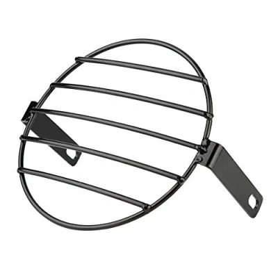 Abbildung von Reminnbor Scheinwerfergrillabdeckung 7inch Retro Metall Motorradgrill Seitenmontage Scheinwerferabdeckung