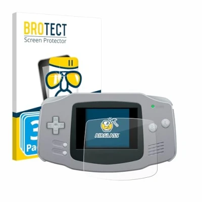 Abbildung von BROTECT Schutzglas für Nintendo Gameboy Advance GBA (3 Stück) Schutzfolie Panzer Folie Glas [Extrem Kratzfest 9H, Anti Fingerprint,