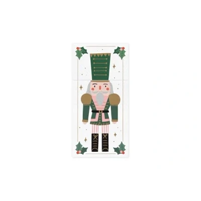 Abbildung von PartyDeco Servietten Bestecktasche 10x20cm Nussknacker 6 Stück Besteckservietten Weihnachten Einweg Papierservietten Weihnachtsservietten Weiß Grün Gold