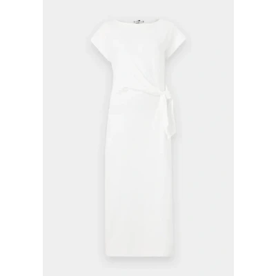 Abbildung von Tommy Hilfiger KNOT BOAT MIDI Dress Jerseykleid, Damen, Größe: Large, Ecru