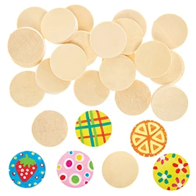 Abbildung von Baker Ross FX816 Holzmalsteine 30er Packung, Bastelrohlinge zum Dekorieren
