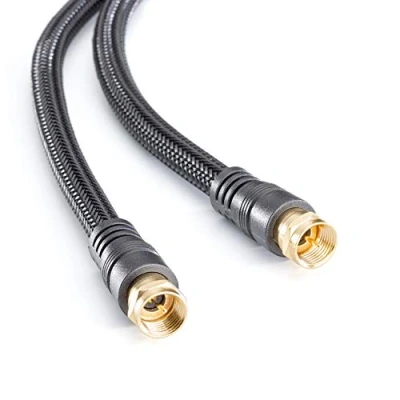 Abbildung von Eagle Cable by INAKUSTIK 10038016 Deluxe Koax Antennenkabel (F Plug) für hochauflösende HDTV Fernsehformate entwickelt 1,6m in Schwarz 100 dB 3 fache Abschirmung moderner Geflechtschirm