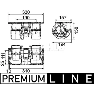 Abbildung von MAHLE ORIGINAL AB 79 000P Innenraumgebläse für Linkslenker mit integriertem Regler