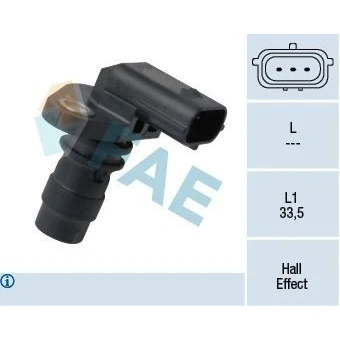 Abbildung von FAE 79367 Sensor, Nockenwellenposition Hallsensor VOLVO: XC90 I, V70 2, S60 I
